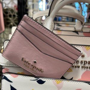 Kate Spade Madison Small Slim Card Holder Conch Pink NWT